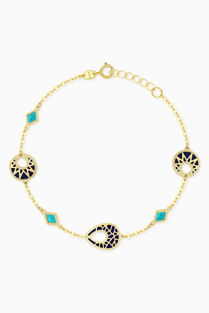 

Amelia Maasai Bracelet in 18kt Gold, Blue