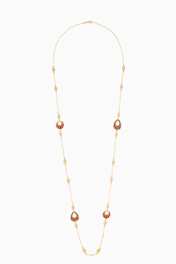 

Amelia Maasai Reversible Long Necklace in 18kt Gold, Yellow