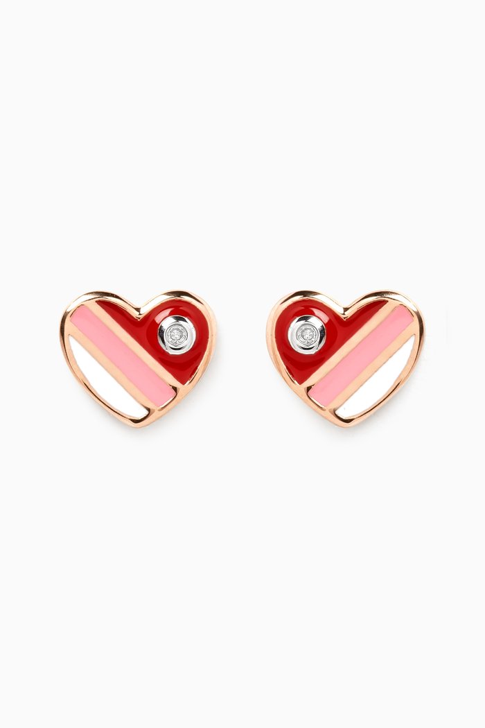 

Ara Bambi Diamond Heart Earrings in 18kt Rose Gold