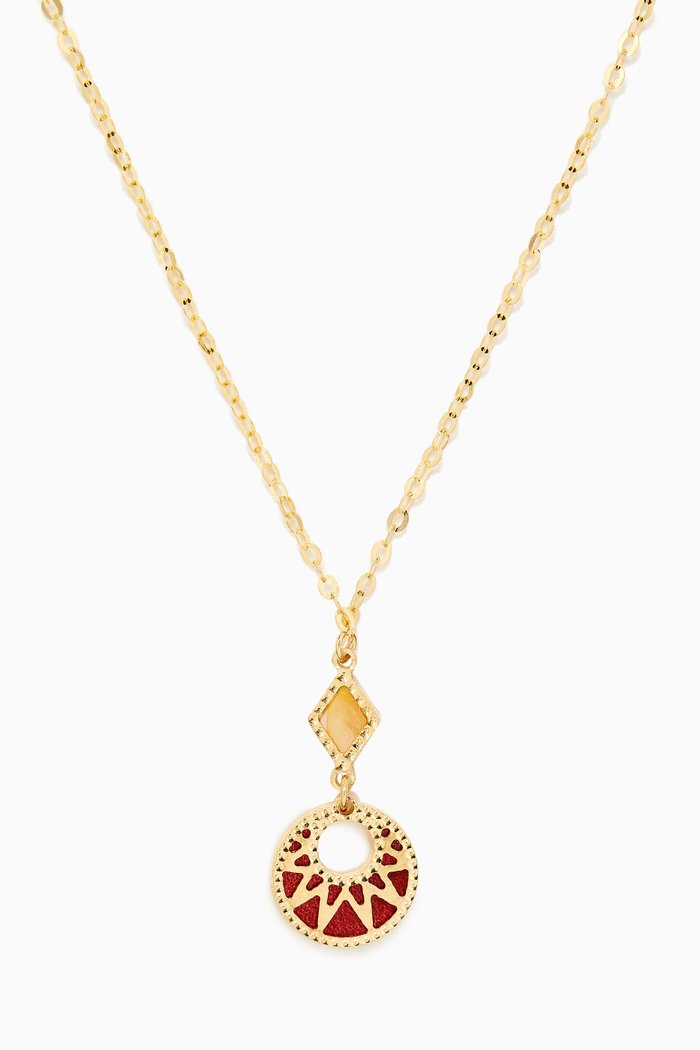 

Amelia Maasai Reversible Pendant Necklace in 18kt Gold, Yellow