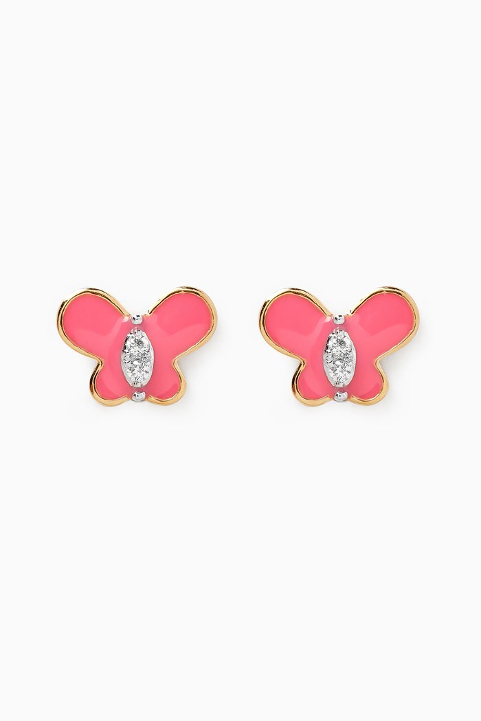 Ara Bambi Diamond Butterfly Earrings in 18kt Gold, Yellow