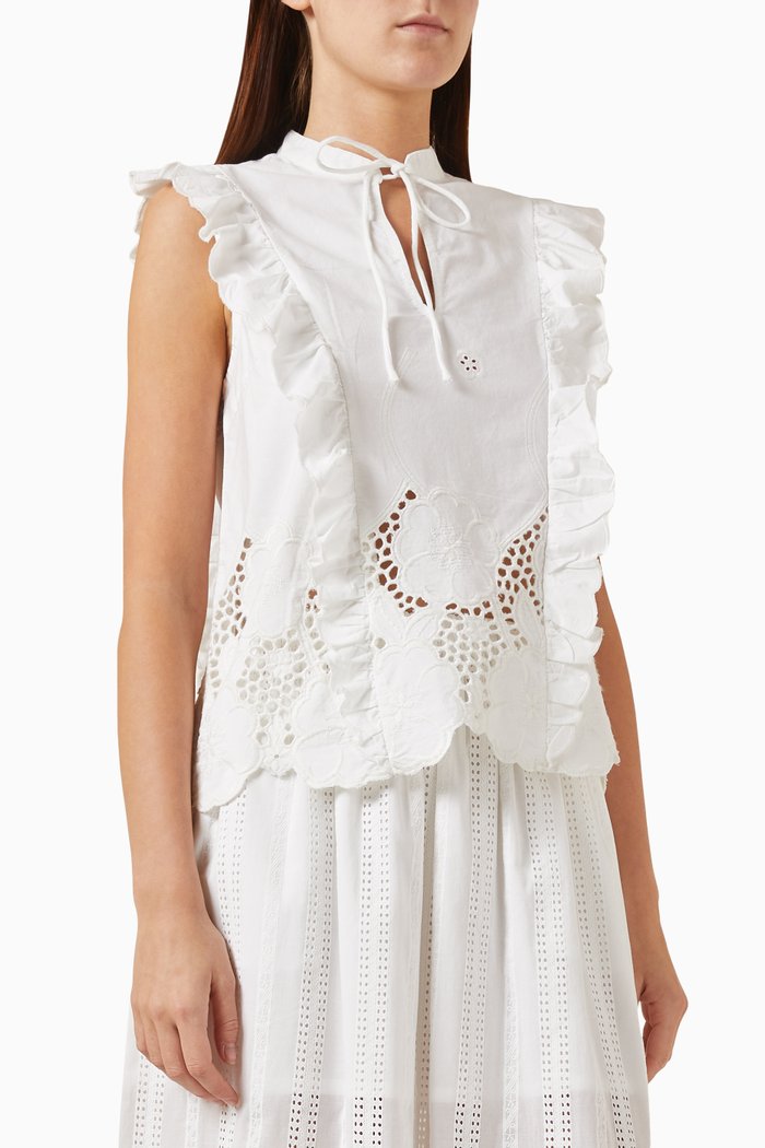 

Yassandra Sleeveless Top in Organic Cotton, White