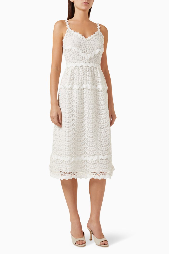 

Yasjemma Midi Dress in Lace, Neutral