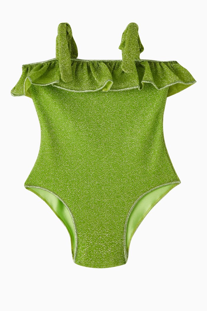 

Osemini Lumiere Maillot in Glitter Nylon, Green