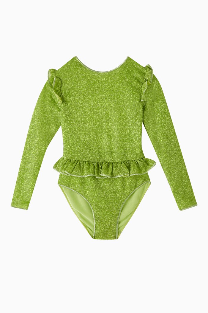 

Osemini Lumiere Long-sleeve Swimsuit in Nylon, Green