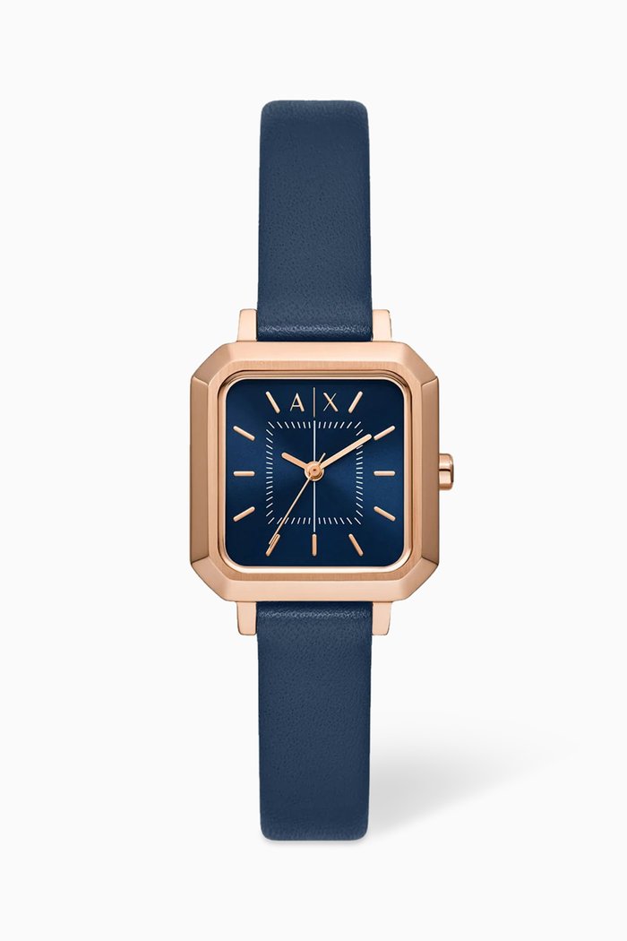 

Leila Quartz Stainless Steel & Leather Watch, 27mm, Blue