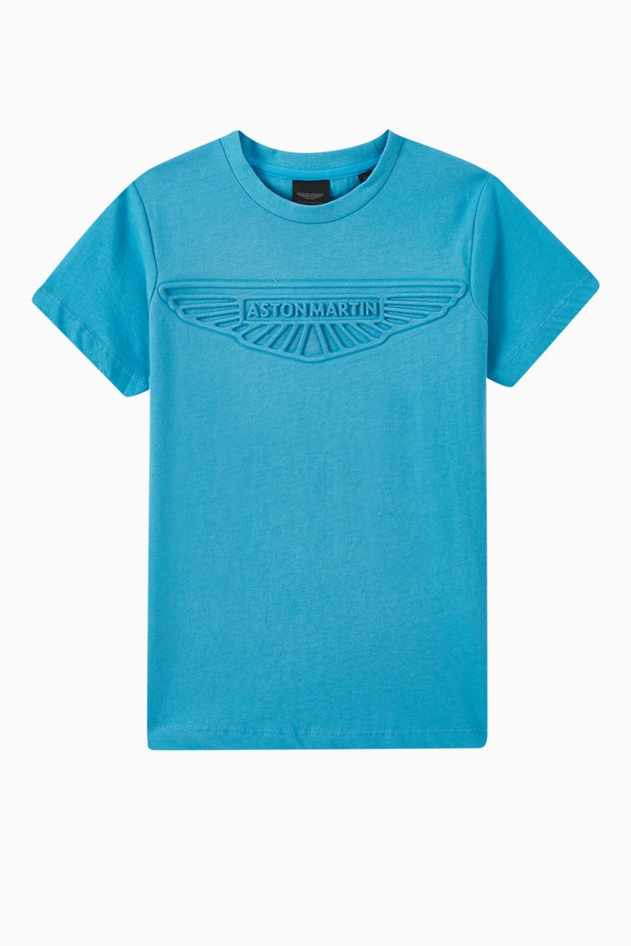 

x Aston Martin Embossed T-shirt in Cotton, Blue