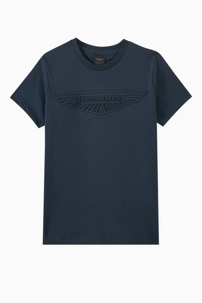 

x Aston Martin Embossed T-shirt in Cotton, Blue