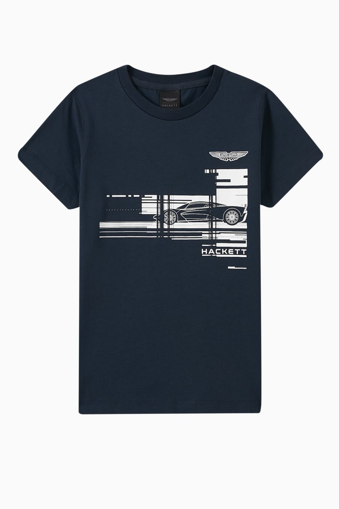 

x Aston Martin Graphic T-shirt in Cotton, Blue