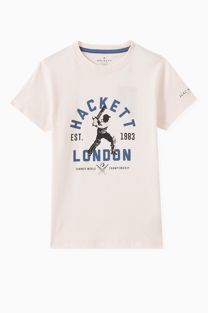 

Cricket Logo Print T-shirt in Cotton, Pink