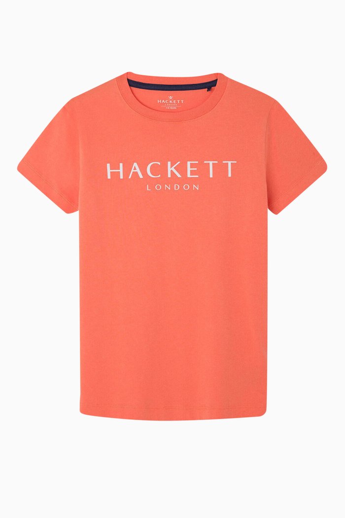 Logo Print T-shirt in Cotton, Orange
