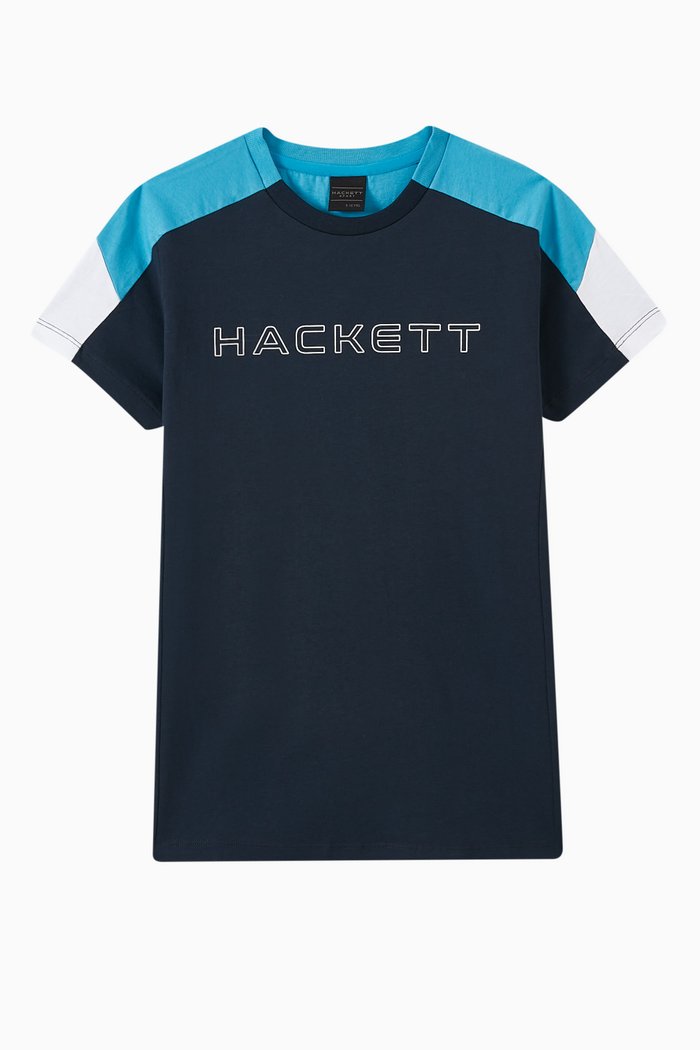 Logo Print T-shirt in Cotton, Blue
