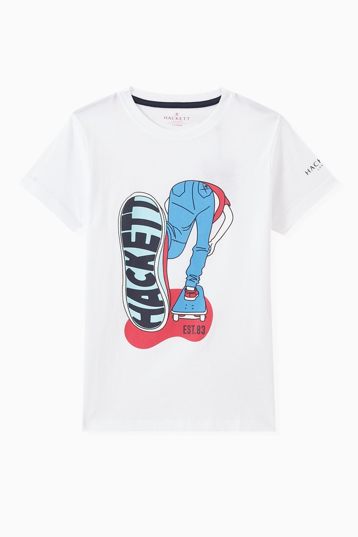 

Skaterboy Print T-shirt in Cotton, White
