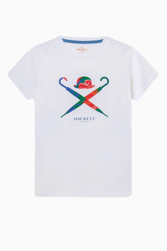 Tropical Logo Print T-shirt in Cotton, White