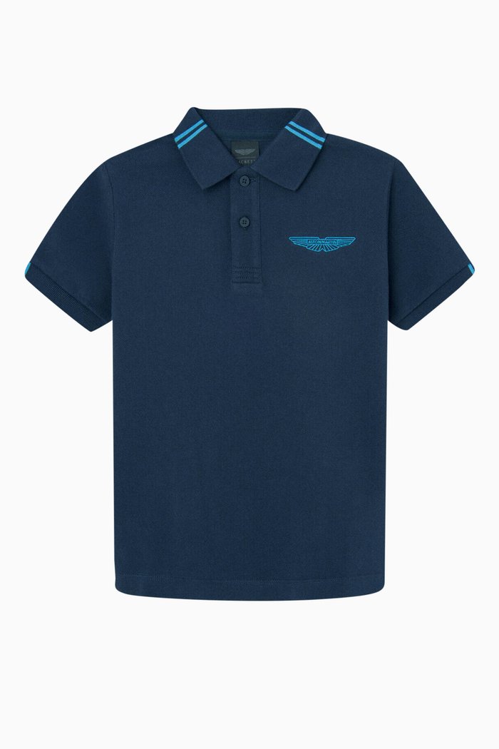 

x Aston Martin Polo T-shirt in Cotton, Blue