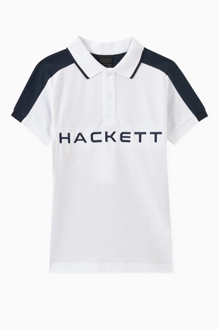 

Logo Embroidered Polo Shirt in Cotton, White