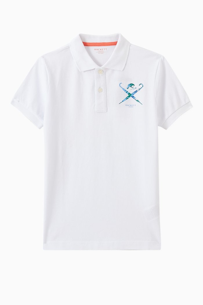 

Swim Logo Polo Shirt in Cotton, White