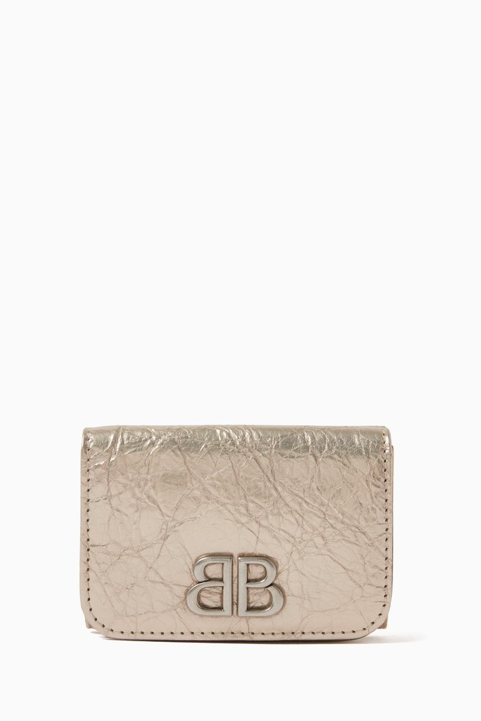 

Mini Monaco Wallet in Metallic Lambskin, Neutral