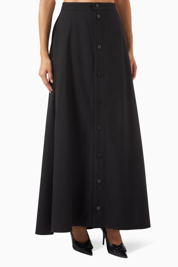 

Hybrid Pants Skirt in Virgin Wool, Black
