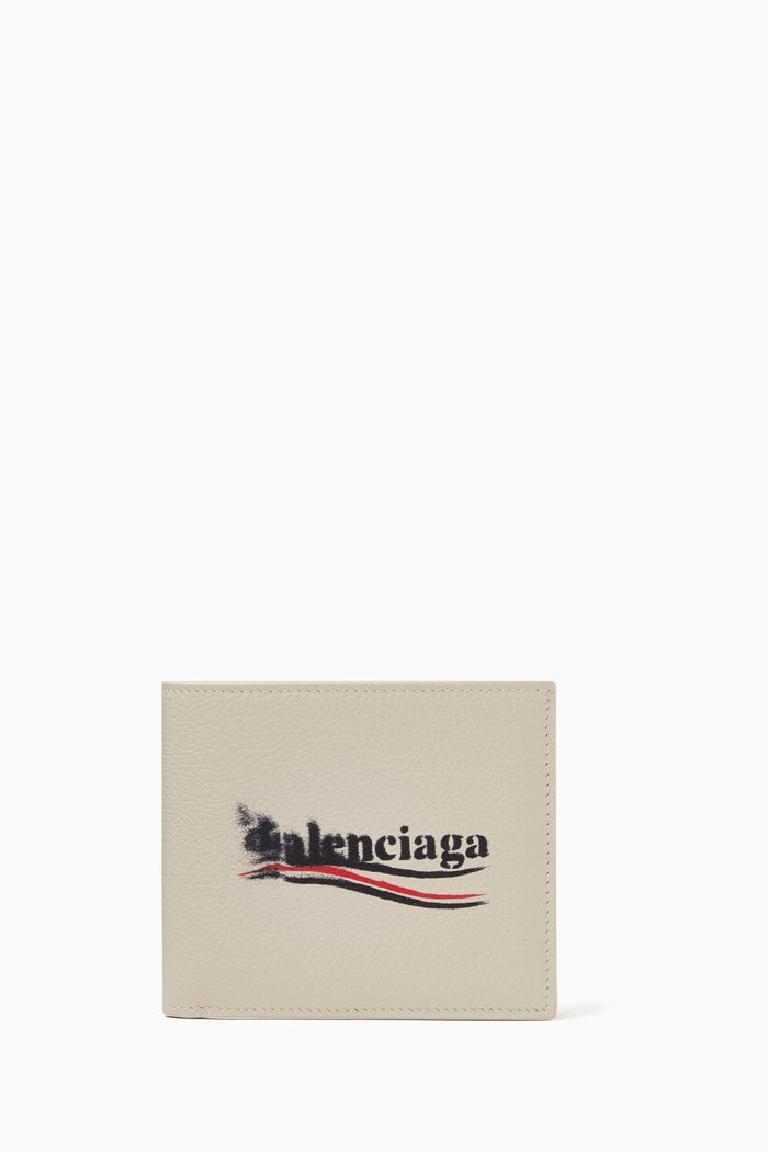 

Stencil Bi-fold Watter in Calf Leather, White