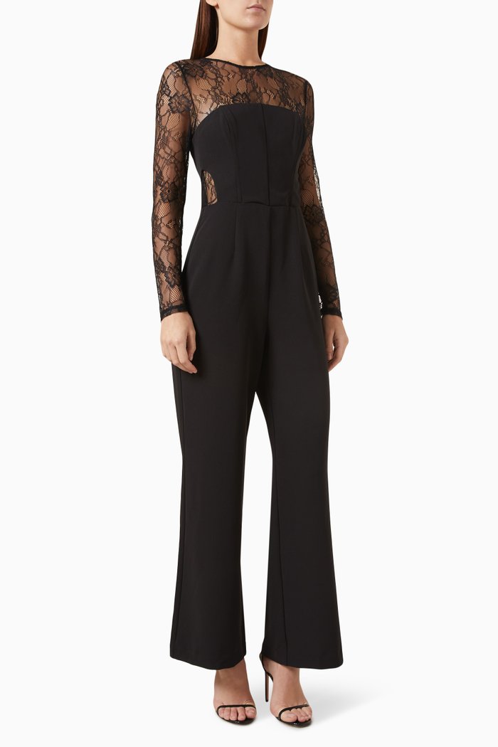 

Entwine Jumpsuit in Stretch-lace, Black