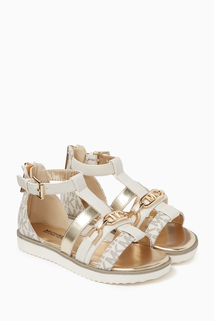 

Brandy Johanne Sandals in Faux Leather, Gold