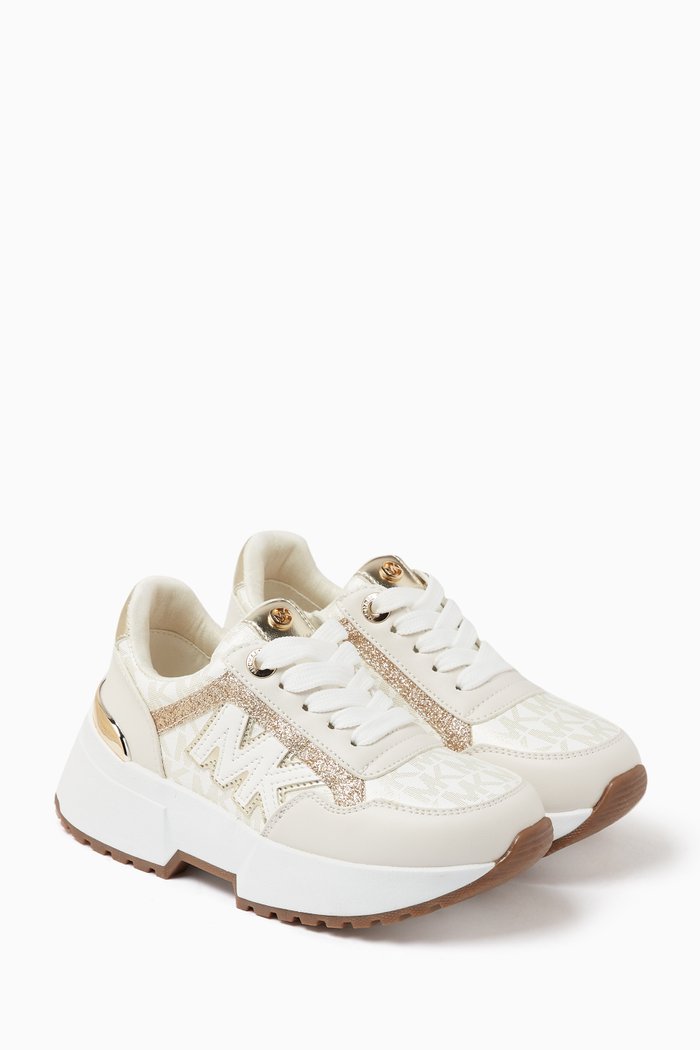 

Cosmo Maddy Sneakers in Faux Leather, Neutral