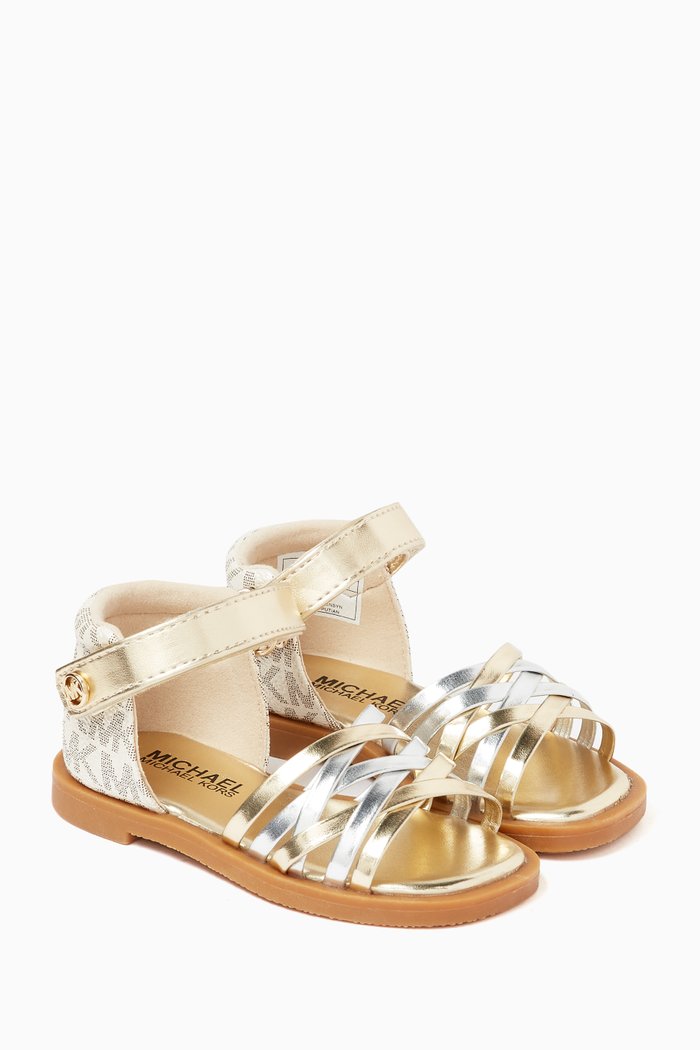 

Jensyn Sandals in Faux Leather, Gold