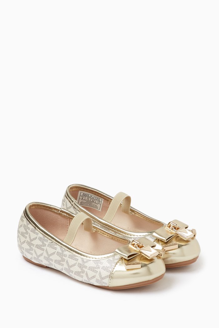 

Kenya Lock Ballerina Shoes in Canvas, Gold