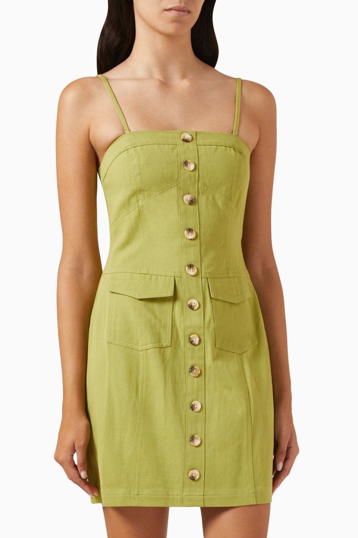

Liora Strapless Mini Dress in Cotton, Green
