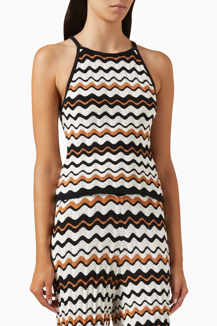

Elena Wave Top in Crochet-knit, Multicolour