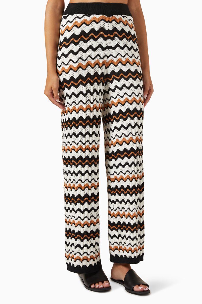 

Elena Wave Pants in Crochet-knit, Multicolour
