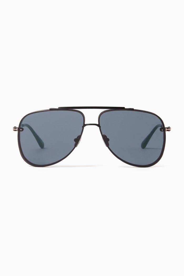 

Aviator Sunglasses in Metal, Black