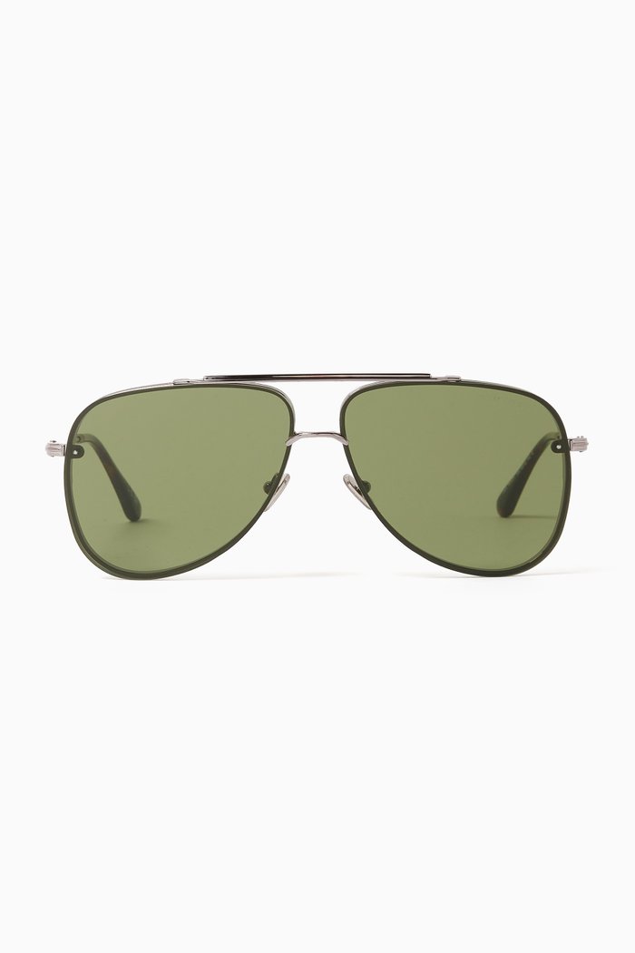 

Aviator Sunglasses in Metal, Green