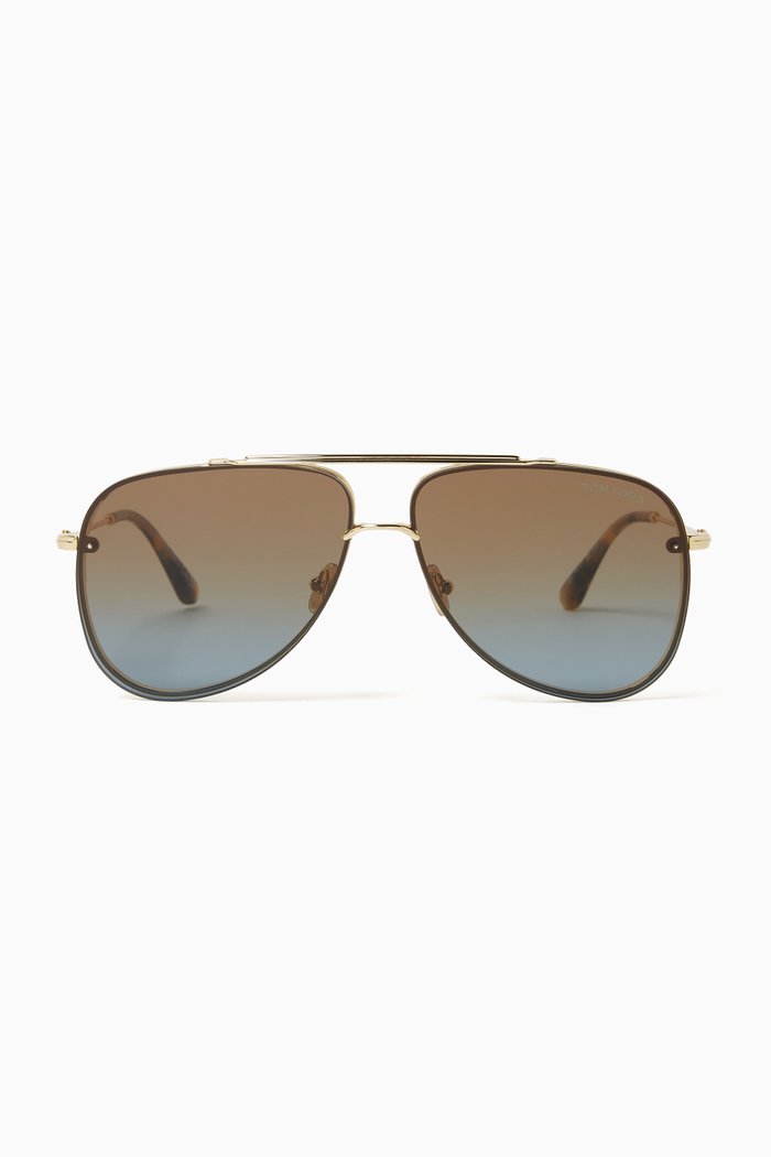 

Aviator Sunglasses in Metal, Brown