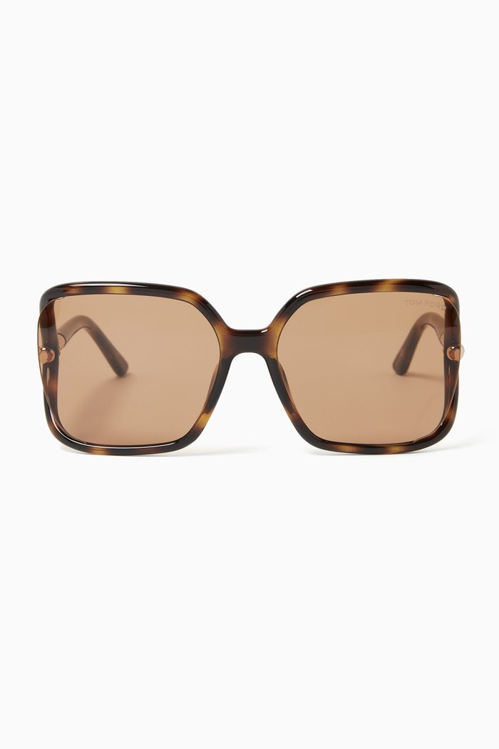 Solange Sunglasses in Injected Plastic, Brown