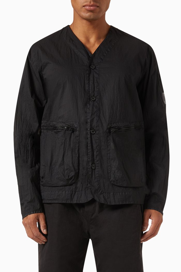 

Light Microweave Overshirt in Nylon, Black