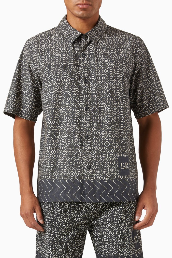 

Baja Shirt in Cotton Poplin, Black