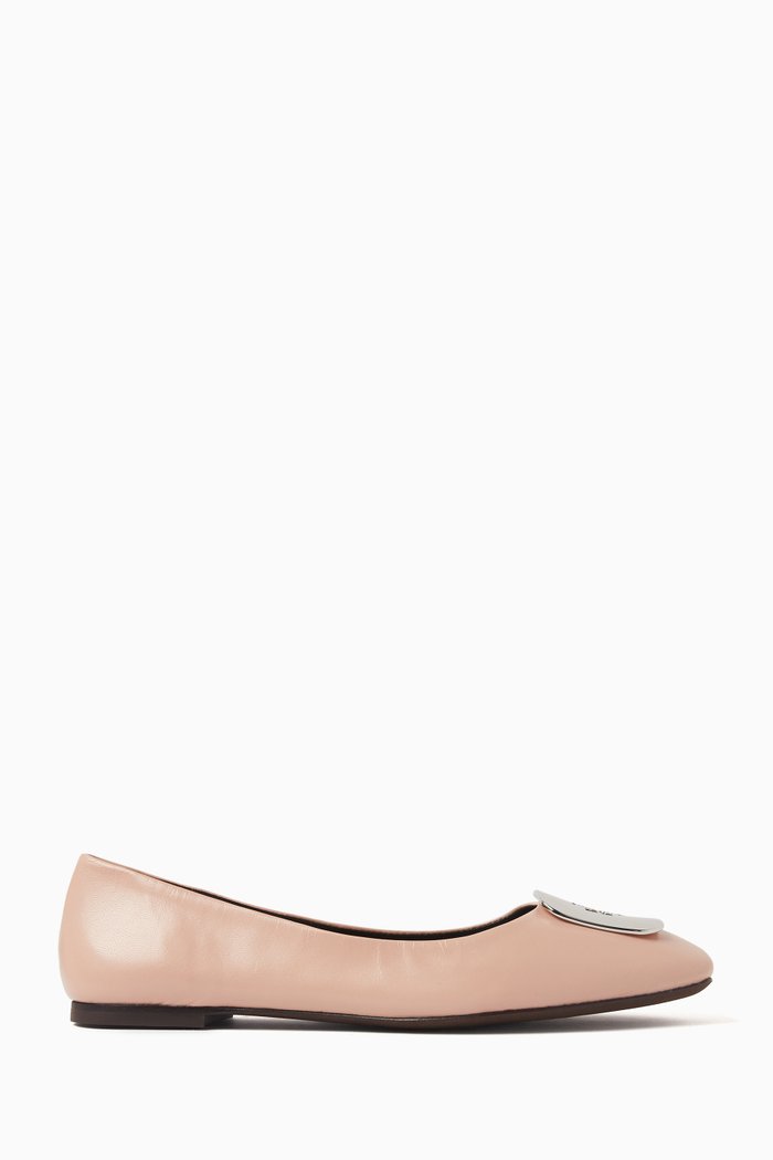 

Georgia Ballet Flats in Leather, Pink
