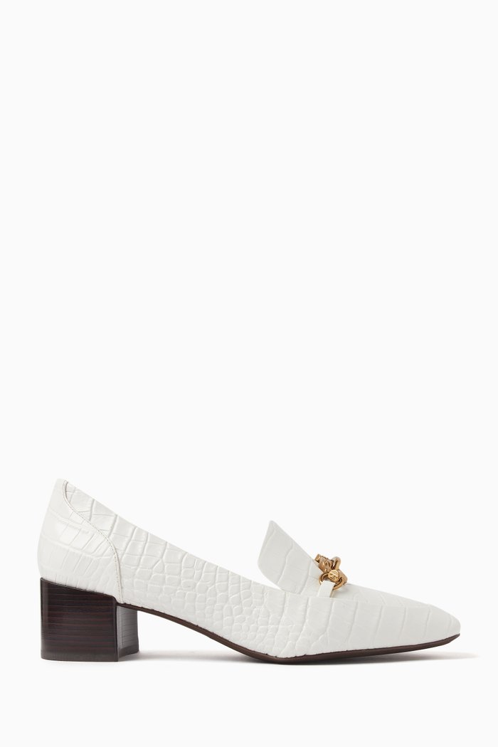 

Jessa Heeled 45 Loafer in Leather, White