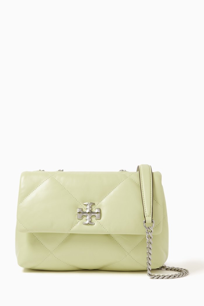 

Small Kira Diamond-quilted Shoulder Bag in Leather, Green