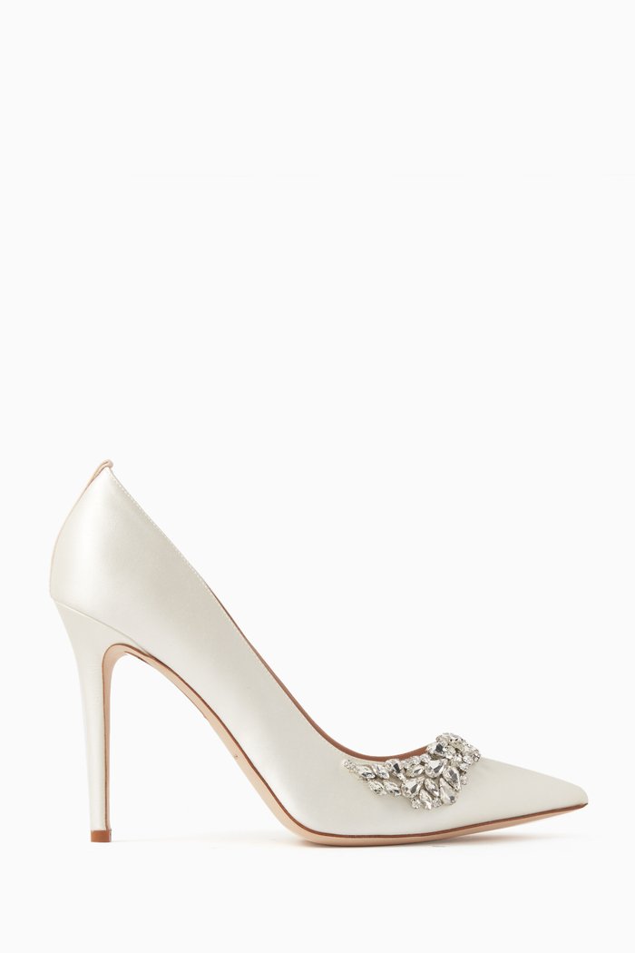 

Jumelle 100 Crystal-embellished Pumps in Satin, Neutral