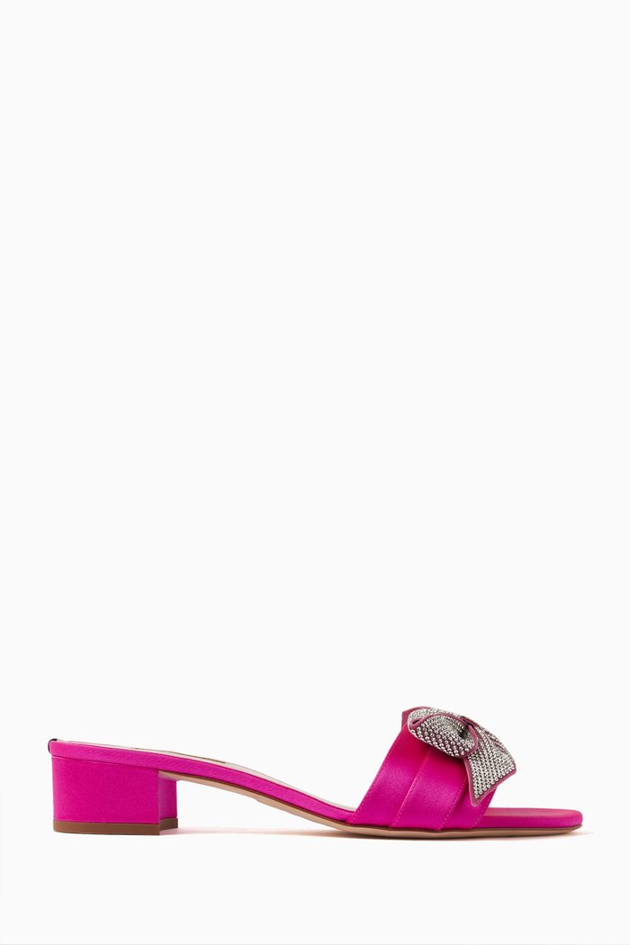 

Sarita 30 Mule Sandals in Satin, Pink