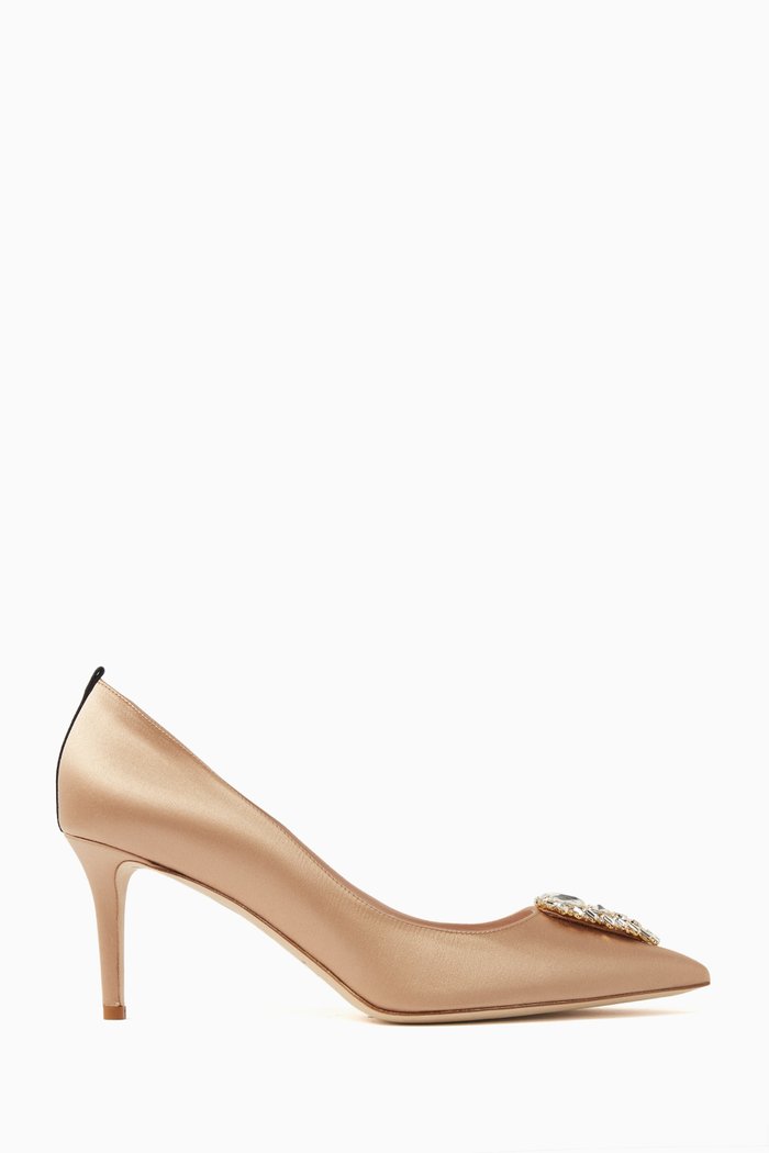 

Tempest 70 Crystal-embellished Pumps in Satin, Neutral