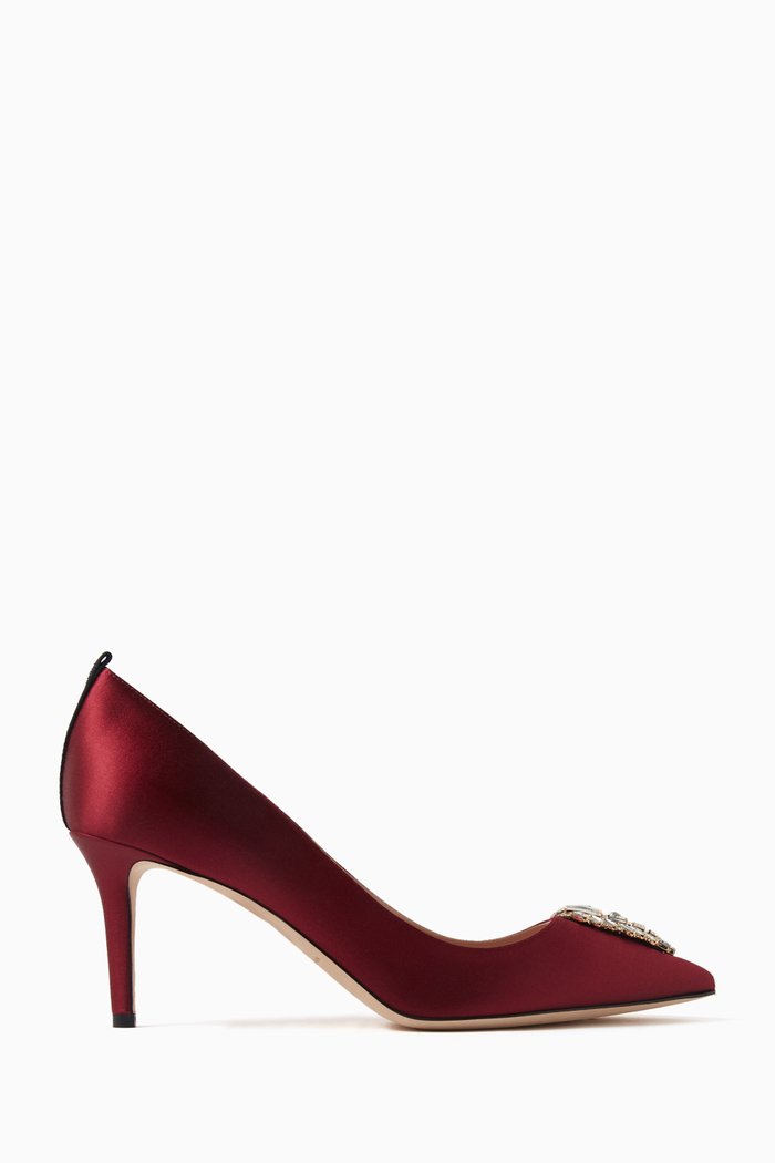 

Tempest 70 Crystal-embellished Pumps in Satin, Burgundy