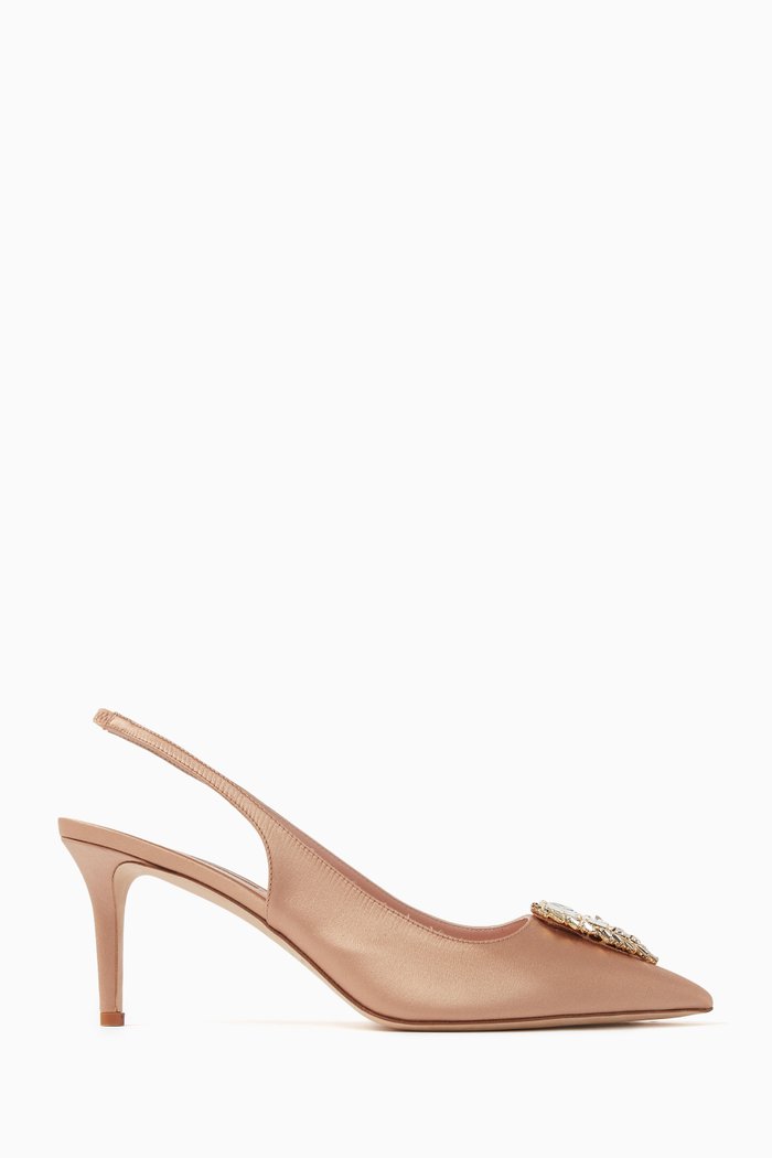 

Cyril 70 Slingback Pumps in Satin, Neutral