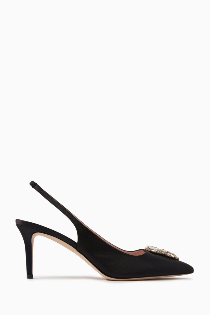 

Cyril 70 Slingback Pumps in Satin, Black