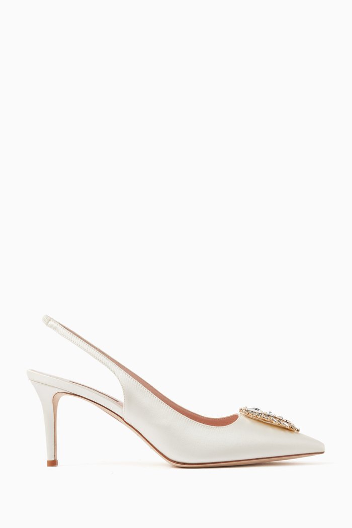 

Cyril 70 Slingback Pumps in Satin, Neutral