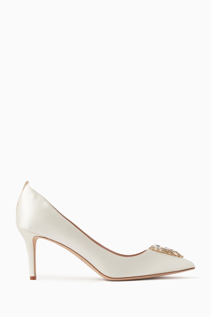 

Tempest 70 Crystal-embellished Pumps in Satin, Neutral