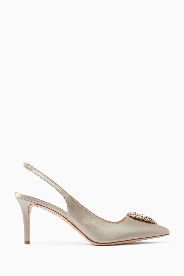 

Cyril 70 Slingback Pumps in Satin, Grey